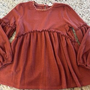 VGUC YM Hayden Girls Rust Long Sleeve Blouse